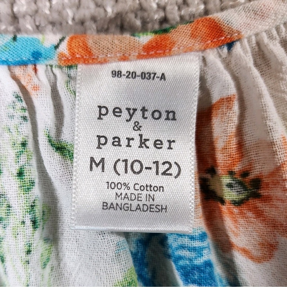 Peyton & Parker Girls Floral Midi Dress Ruffle Strap Size M (10-12) 100% Cotton - Picture 11 of 11